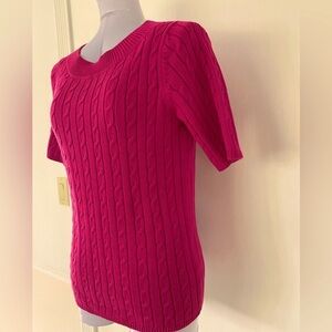 Talbot pink cable knit sweater. Like new beautiful color. Size small.